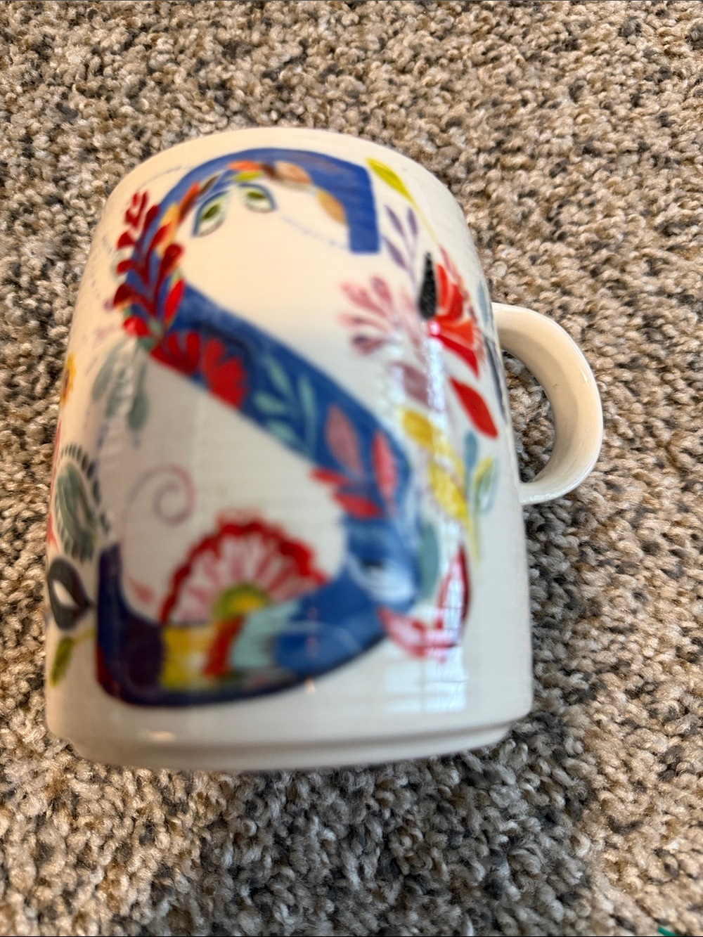 Anthropologie Floral Alphabet Monogram Mug – Letter S | Starla M. Halfmann